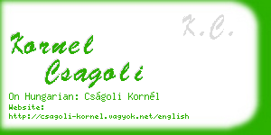 kornel csagoli business card